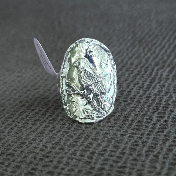 Noa Zuman Sterling Silver🤍 Embossed Bird🐦 Ring💍 - Picture 2 of 16
